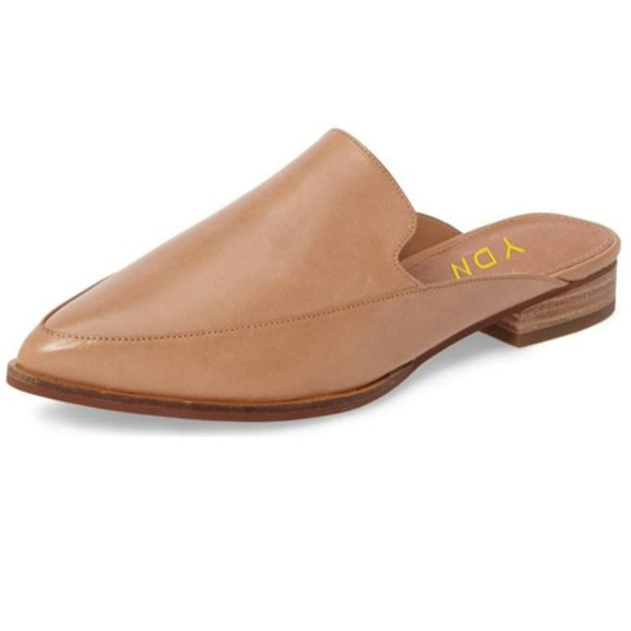 YDN Shoes - YDN Low Heels Mules Slip On Flats Loafers Pointy